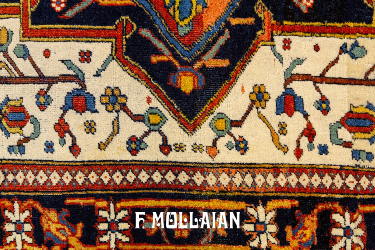 Small Hand-Knotted Kashan Mohtasham Antique Rug n°:50899857